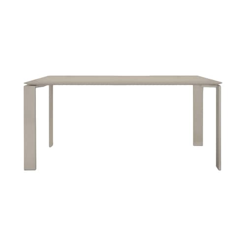 Table rectangulaire Four / 158 x 79 cm - Fenix soft touch - Kartell - Beige - Acier verni, Fenix soft touch