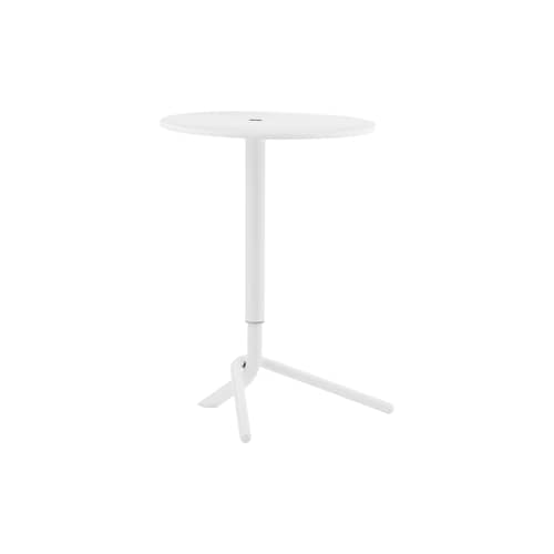 Tavolino d\'appoggio Lift legno bianco / Altezza regolabile da 56,5 a 74 cm - Normann Copenhagen - Bianco - Acciaio termolaccato, MDF con rivestimento in PU