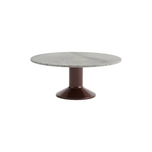 Tavolino Midst marmo rosso / Ø 90 cm - Marmo - Muuto - Grigio marmo / Bordeaux - Acciaio, Marmo