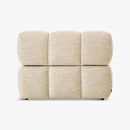 Gepolsterter Sessel Waffle textil beige / Sofa modulierbar - NV GALLERY - Beiger Tweed - Gewebe, High Density-Schaum