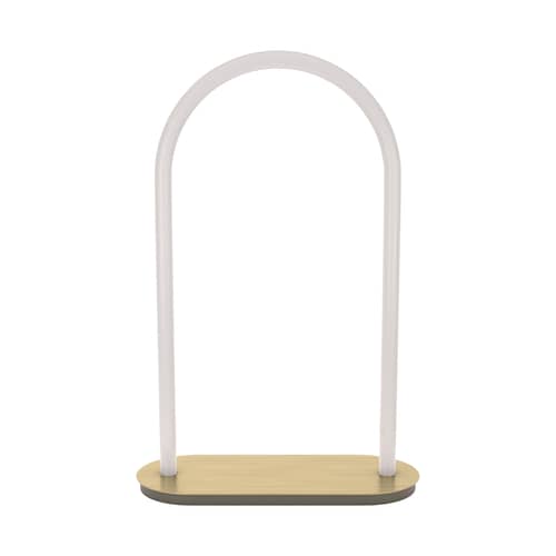Lampe de table Unseen LED Large plastique blanc / H 60 cm / Seconde vie - Petite Friture - H 60 cm / Blanc & laiton - Laiton, Polycarbonate