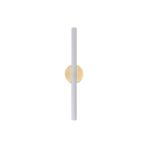 Bad-Wandlampe Kilter Short LED metall gold / L 50 cm – Schwenkbar - TALA - L 50 cm / Poliertes Messing - Massives Messing, Mattglas