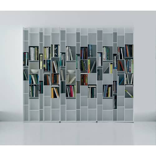 Bibliothèque Random bois blanc / L 81 x H 217 cm - MDF Italia - Blanc - Fibre de bois laqué
