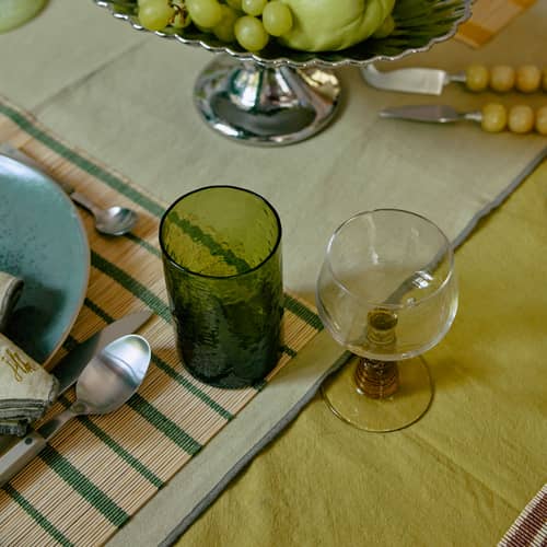 Bicchiere Tube vetro verde / 40 cl - HK LIVING - Verde Oliva - Vetro ruvido
