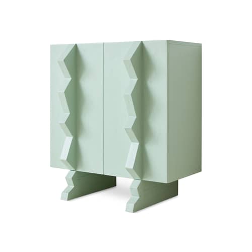 Buffet Forma bois bleu / L 80 x H 88.5 cm - HK LIVING - Bleu ciel - Bois de sungkai, MDF