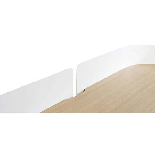 Bureau Victor bois naturel / L 100 cm x P 59 cm - Hartô - Blanc / Chêne - MDF plaqué chêne, Métal laqué