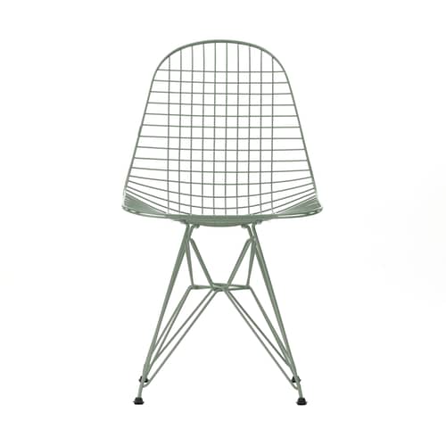 Wire Chair DKR Colours Chair metal green / By Charles & Ray Eames, 1951 - Vitra - Moss green - Epoxy lacquered steel