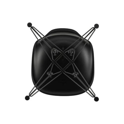 Chaise RE DSR - Eames Plastic Side Chair plastique noir / (1950) - Pieds noirs / Recyclé - Vitra - Noir / Pieds noirs - Acier laqué époxy, Plastique recyclé post-consommation