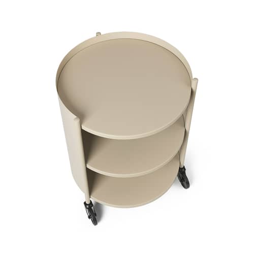 Servierwagen Eve metall beige / Ø 40 x H 53 cm - Ferm Living - Kaschmir-beige - Stahl