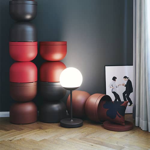 Hocker Piapolo metall rot / Staufach - Fermob - Chili - Aluminium