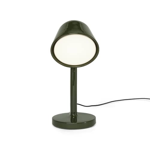Lampe de table Céramique Down / Ronan Bouroullec - Fabriqué à la main - Flos - Vert mousse - Céramique