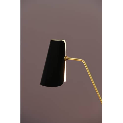 Lampadaire G21 métal noir / Orientable - Réédition 1951, Pierre Guariche - SAMMODE STUDIO - Noir - Acier laqué, Aluminium laqué, Laiton verni brossé