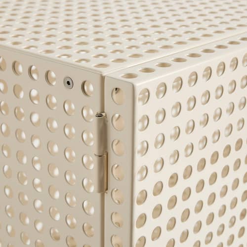 Schrank Perforated Cabinet Large metall weiß / B 89 x H 146,5 cm - Hay - Naturfarben - thermolackierter Stahl