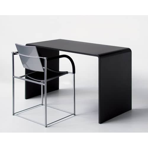 Console Solitaire / bureau - L 87 x Prof 42 x H 74 cm - Zeus - Acier noir - H 74 cm - Acier phosphaté