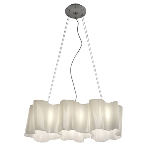 Suspension Logico grande verre blanc / 3 éléments en ligne - Artemide - Blanc - grande - Verre soufflé