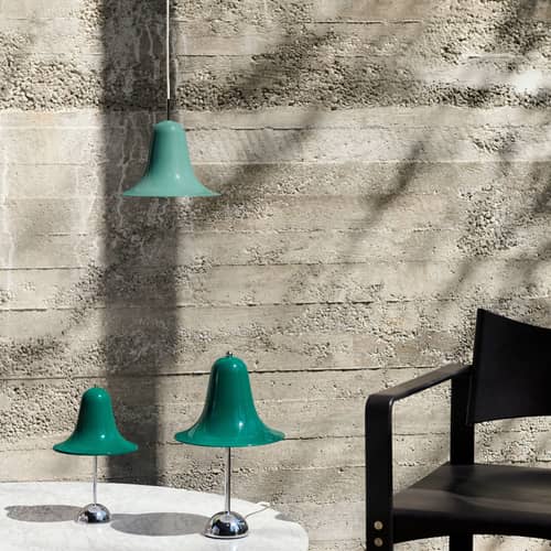 Suspension Pantop métal vert / Ø 23 cm - Verner Panton (1980) - Verpan - Bleu sarcelle clair - Métal laqué
