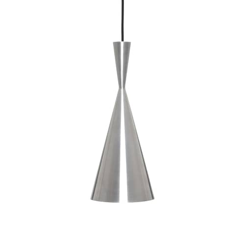 Suspension Unbeaten Tall LED métal argent / Ø 19 x H 36 cm - Tom Dixon - Aluminium brut - Aluminium filé