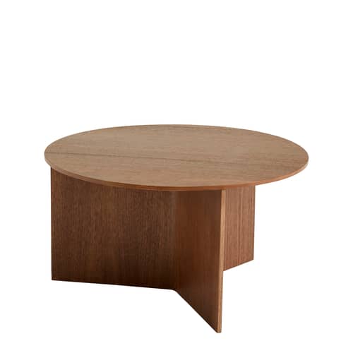 Table basse Slit Wood / XL - Ø 65 x H 35,5 cm / Bois - Hay - Noyer - Placage de noyer