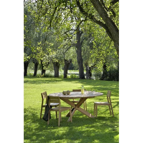 Table ronde Circle Outdoor bois naturel / Teck - Ø 163 cm / 6 personnes - Ethnicraft - Teck - Teck massif