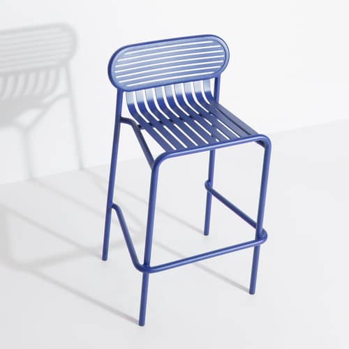 Tabouret de bar Week-End métal bleu / Aluminium - H 80 cm - Petite Friture - Bleu - Aluminium thermolaqué époxy