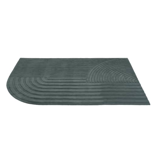 Tapis Relevo  vert / 200 x 300 cm - Tufté main - Muuto - Vert foncé - Laine de Nouvelle-Zélande