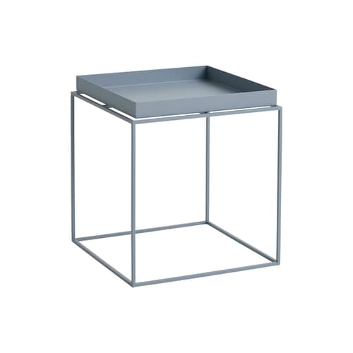 Tavolino d\'appoggio Tray metallo blu / 40 x 40 x H 44 cm - Hay - Blu ardesia - Acciaio termolaccato