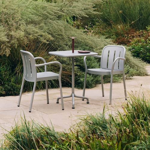 Tavolo quadrato Deville metallo grigio / 55 x 55 cm - Hay - Grigio argento - 
