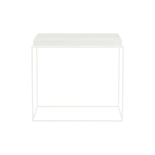 Tavolino Tray metallo bianco / 60 x 40 x H 54 cm - Hay - Bianco - Acciaio laccato