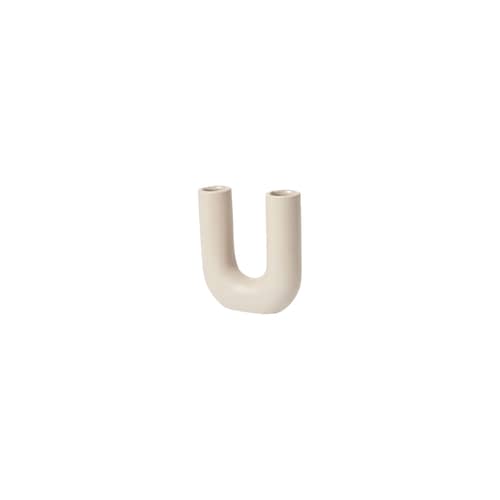Vase Hector U céramique beige / L 14,5 x H 16 cm - BROSTE COPENHAGEN - Tourterelle (mat) - Grès émaillé