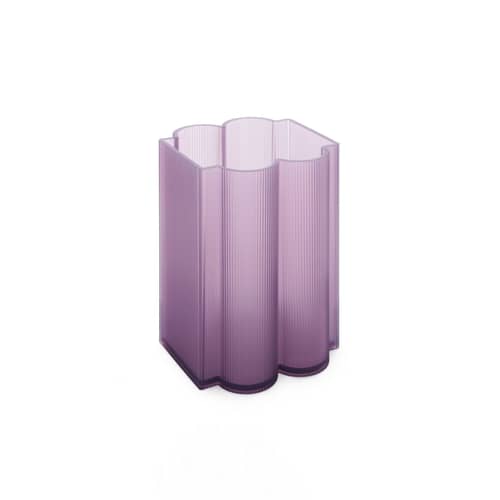 Okra Vase plastic material purple / H 24 cm - Recycled / Patricia Urquiola, 2023 - Kartell - Purple - Recycled PMMA