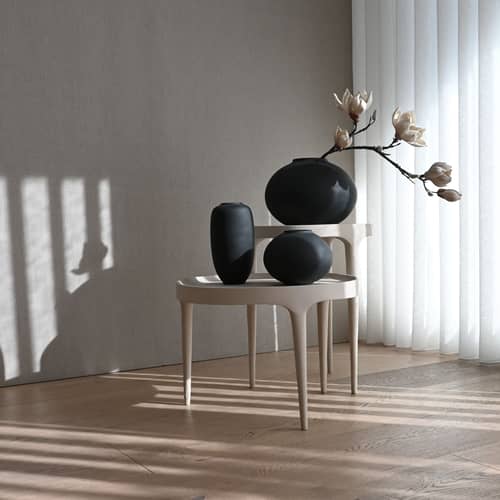Vase Sunao Slim Petit / Ø 12 x H 22 cm - 101 COPENHAGEN - Noir - Céramique émaillée