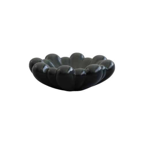Coupe Bloom Medium céramique vert / Ø 28,5 x H 10,5 cm - 101 COPENHAGEN - Vert foncé - Béton fibré, Céramique