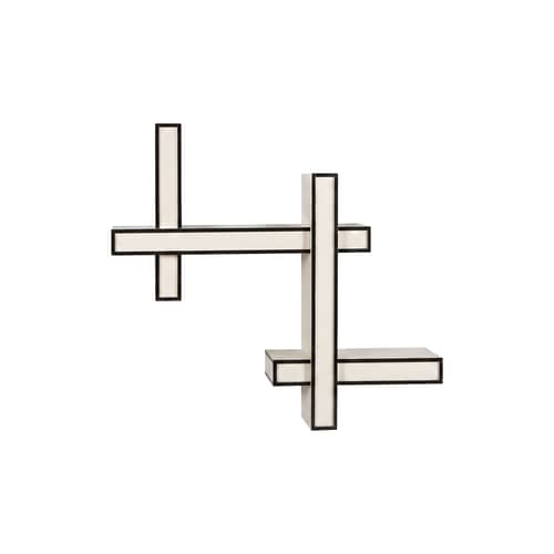 Lepid Double Wall shelf wood white / L 101 x H 95 cm - Kartell - Ivory - Polyester-lacquered MDF