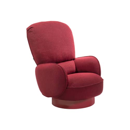 Drehsessel Yori-Kiri textil rot / Neigbare Rückenlehne - Zanotta - Rot - Gewebe, PET Faser, Polyurethan-Schaum, Stahl