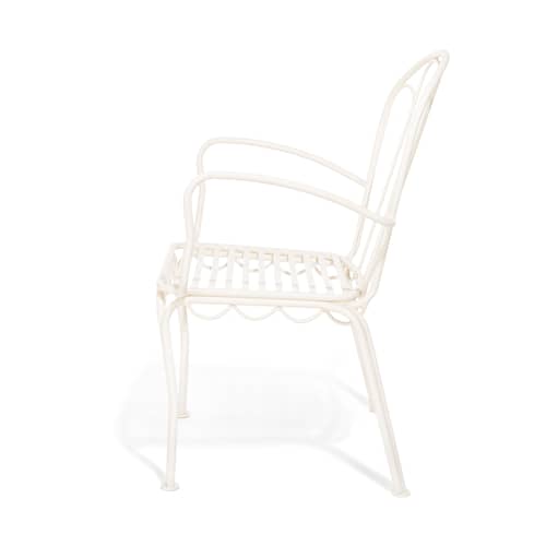 Chaise empilable Al Fresco métal / Coussin inclus - BUSINESS & PLEASURE - Coussin Crew Mimosa (rayé jaune) - Acier, Mousse, Tissu outdoor Pleasuretex®