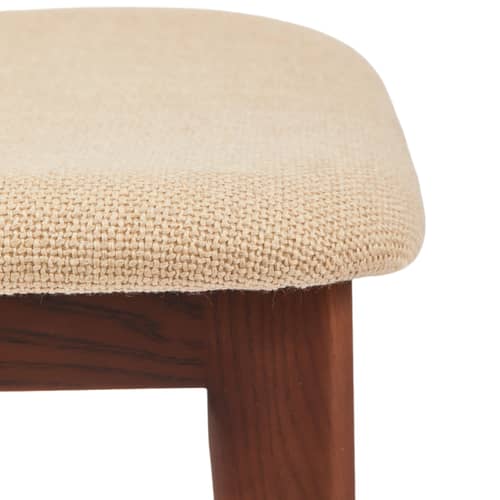 Chaise rembourrée Happy Days tissu beige - POLSPOTTEN - Beige uni - Frêne, Mousse, Tissu