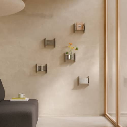 Étagère Pli Core métal / L 20 x P 15 cm - TIPTOE - Inox brossé - Acier inoxydable brossé