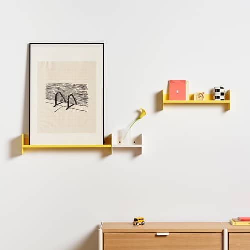 Étagère Pli Slim métal jaune / L 45 x P 10 cm - TIPTOE - Jaune de Naples - Acier thermolaqué