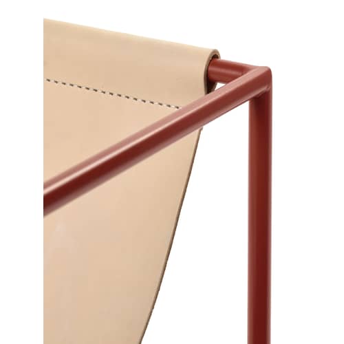 Fauteuil Solo Seat cuir beige - valerie objects - Cuir beige / Structure rouge - Acier, Cuir