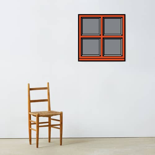 Window 01 Framed poster paper wood multicoloured / By Richard Wood - 70 x 70 cm - The Wrong Shop - Multicoloured (White frame) - Acrylic, Premium paper, Wood