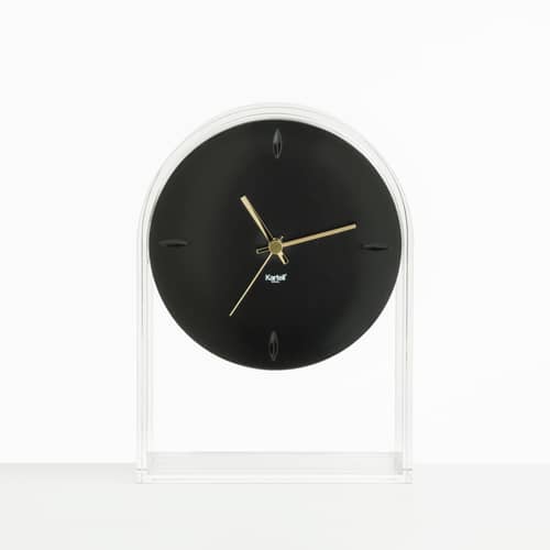Horloge à poser L\'Air du temps plastique noir transparent / H 30 cm -  Eugeni Quitllet, 2017 - Kartell - Noir / Cristal - Technopolymère thermoplastique