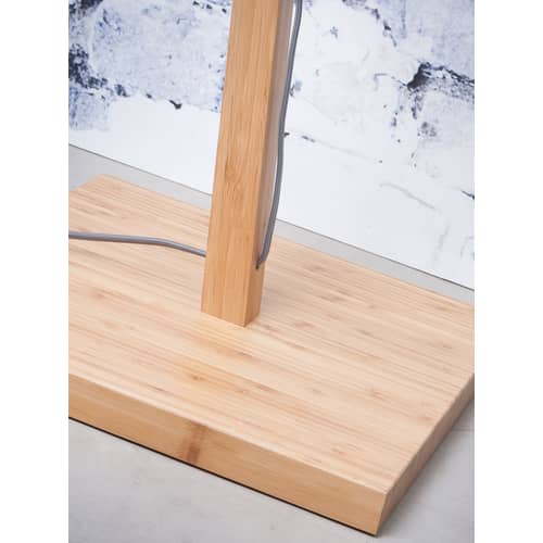 Lampada a stelo Kalimantan legno naturale / Bambù - H 176 cm / Ø 60 cm - GOOD&MOJO - Supporto naturale / Paralume naturale e nero - Bambù