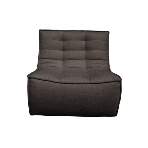 Lounge Sessel N701 textil grau / Stoff - Ethnicraft - Dunkelgrau - Gewebe, Holz, Schaumstoff