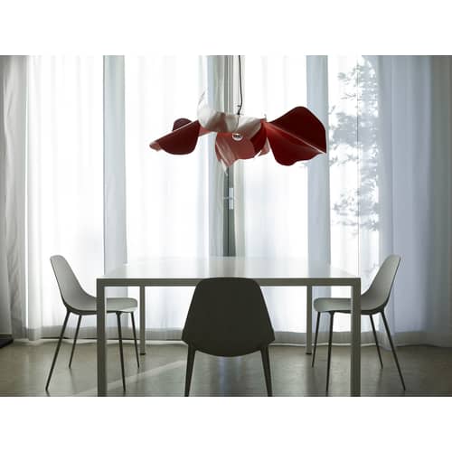 Papavero Large Pendant metal red / Ø 90 cm - Steel - Opinion Ciatti - Red - Fabric, Stainless steel
