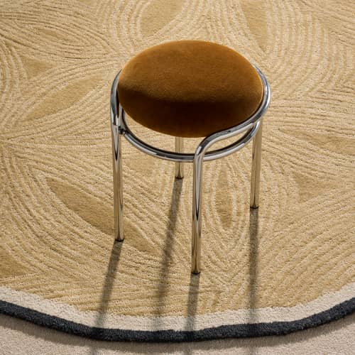 Sombra Rug textile beige / Ø 200 cm - Hand-tufted - Maison Sarah Lavoine - Natural - Cotton, Hessian