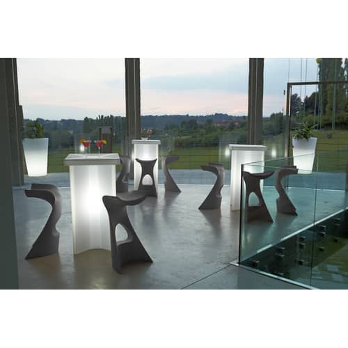 Sgabello bar Koncord materiale plastico grigio / H 70 cm - Slide - Grigio - Polietilene riciclabile