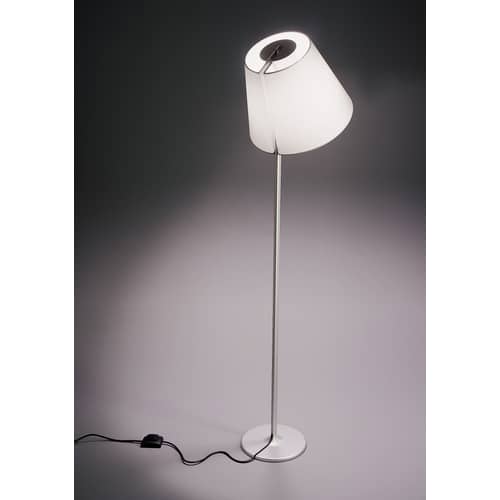 Stehleuchte Melampo Terra metall textil grau / H 163 cm - Artemide - Aluminium-grau - Aluminium, Gewebe