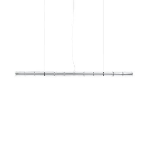 Suspension Luce Cilindrica S3 verre transparent / L 250 cm - Flos - L 250 cm - Aluminium poli, Verre borosilicaté
