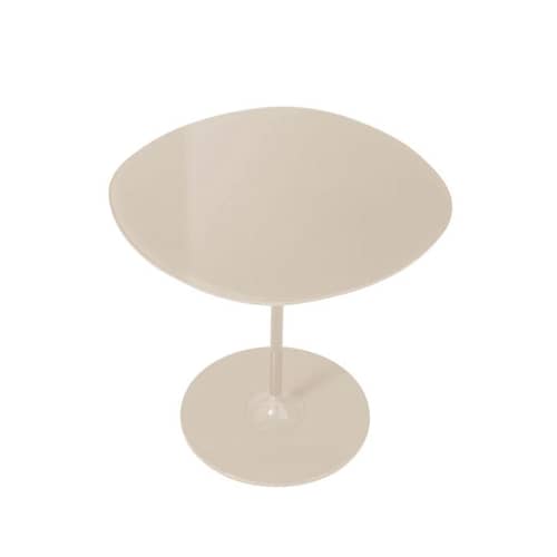 Table d\'appoint Thierry verre blanc / 45 x 45 x H 45 cm - Verre - Kartell - Blanc - Acier peint, Verre trempé