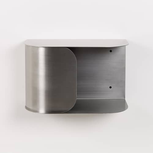 Table de chevet murale Steel métal argent / L 40 cm - NOBODINOZ - Acier brossé - Acier brossé